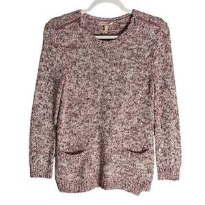 Rebecca Taylor Sz S Marled Tweedy Yarn Mix Pullover‎ Crewneck Sweater Metallic